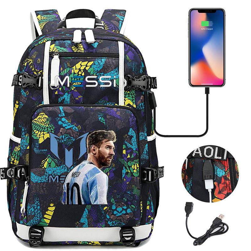 Fans Messi School Bags Camouflage Bookbag Sports Casual Capacity Backpack Travel Bag Football Teens School Bags For Gift