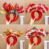 5PCS Santa's Hat Christmas Hair Hoop Snowman New Year Hairband Cute 2025 Headband  Prom Props
