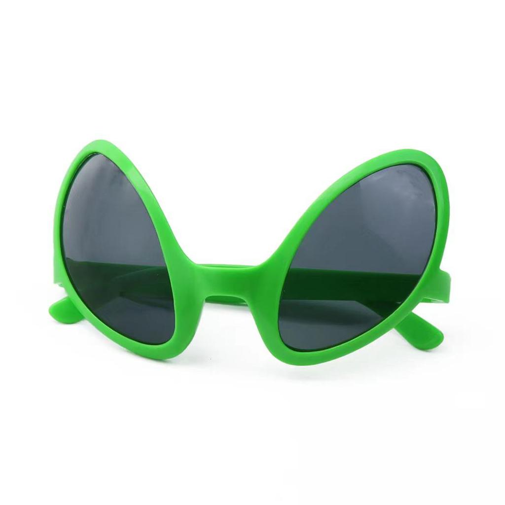 Green Goofy Alien Party Sunglasses – Fun Rave Gag Costume Glasses