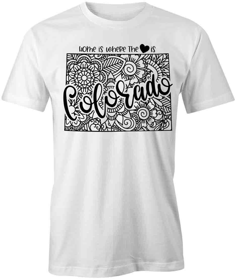 STATE MANDALA COLORADO TShirt Tee Short-Sleeved Cotton CLOTHING HEART S1WSA770 XXXXL
