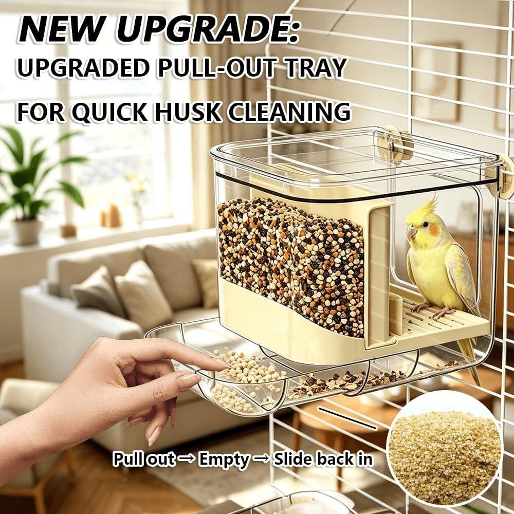 Large Capacity Small Pet Hanging Cage Splash-Proof Hanging Cage Feeder  Small Pet Birds