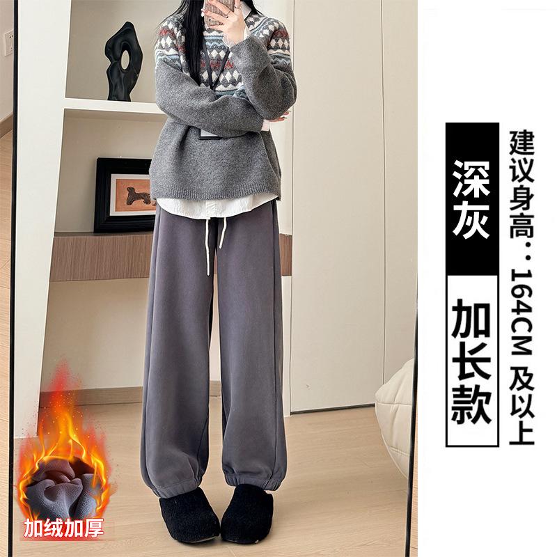 

Двусторонние велюровые спортивные штаны из австрийского велюра женские осенне-зимние новые тонкие на резинке флисовые спортивные штаны повседневные утолщенные ветрозащитные прямые штаны XL