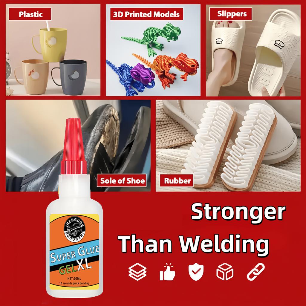 Super Strong Quick-Drying Glue - Fast Bonding In 10 Seconds, Multi-Purpose Adhesive Suitable for Plastic/Metal/Wood/Ceramic/Glass,