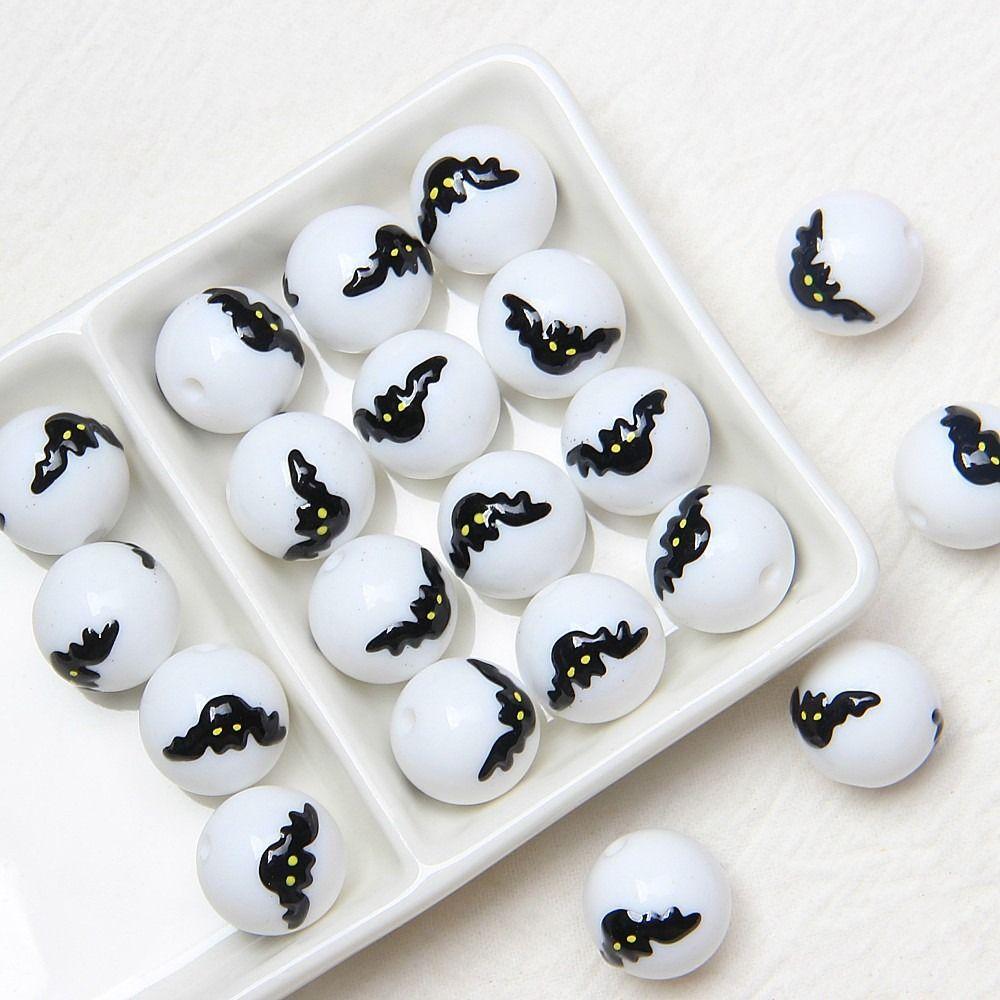 10 ks Akrylové Halloweenské Korálky pro Výrobu Šperků Kreslené Ručně Kreslené Akrylové Korálky Ručně Vyráběné DIY