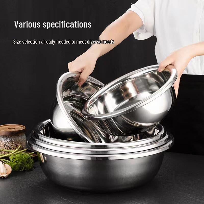 2.5mm Thick Stainless Steel Large-Capacity Kitchen Basin for Vegetable Washing and Dough Mixing