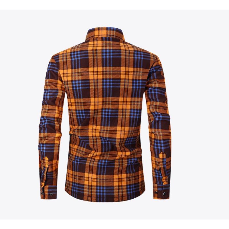 Camisa de Cuadros Casual para Hombre Otoño Invierno con Forro Polar Camisa Cálida Gruesa de Manga Larga Camisa Polar