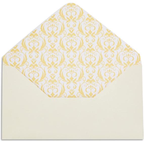 Paper Junkie Letter Paper & Envelopes Set - 60 Sheets (7.2 x 10.2 In) & 30 Ivory Envelopes (4 x 7.7 in), Gold Border, 100 GSM - Vintage Lined
