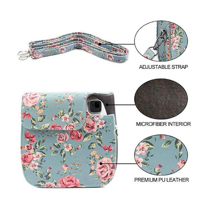 Portable Polaroid Camera Bag with Belt PU Leather Camera Protective Case Holder