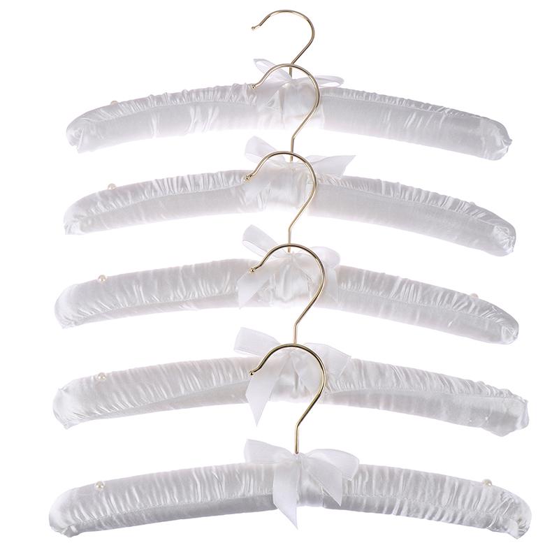 5X Clothes Hangers Satin Padded Luxury Soft Coat Hanger