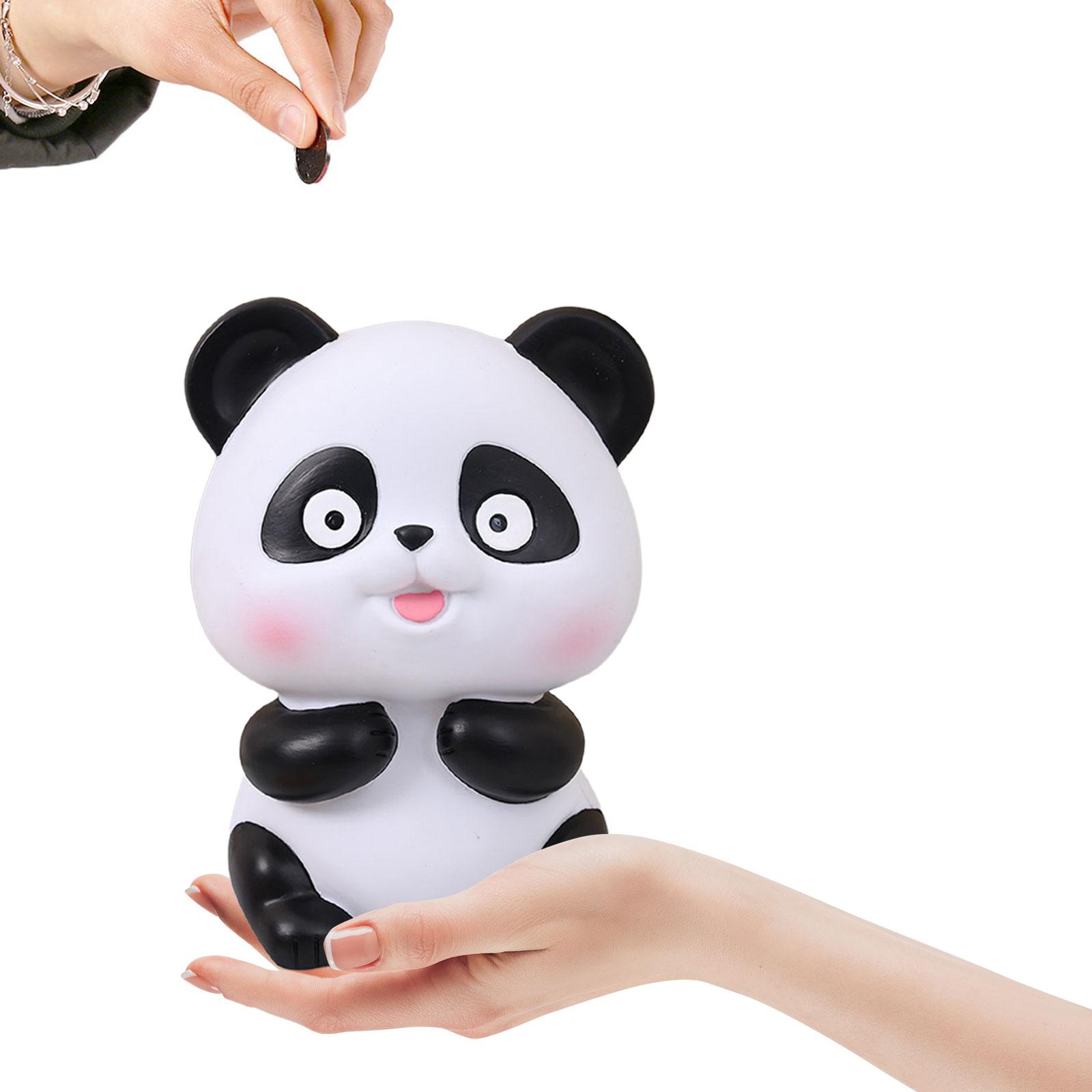 Money Bank Table Decoration Desktop Cute Change Box Panda Figurines Panda Saving Jar Saving Money Box for Children Birthday Gift