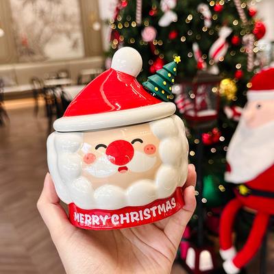 Creative Cartoon Santa Claus Shape Mug with Lid Household Water Cup High Looking Christmas Gift Souvenir