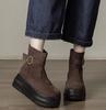 2025 Winter New Female Women Boots British Wind Increased 7CM High Heel Platform Boots Fashion Plus Velvet Women's Shoes