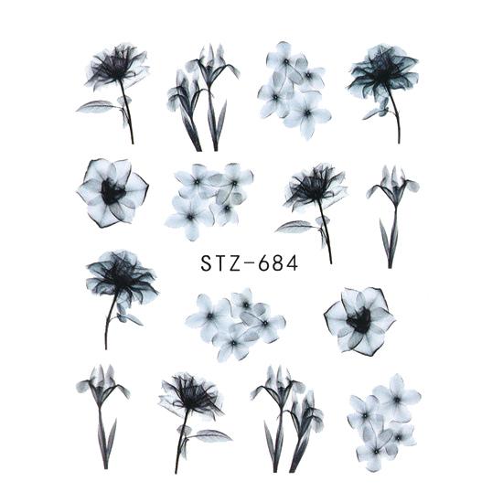 1 lapos vízáteresztő körömmatrica matrica körömdíszítés virág pillangó kaktusz levél geometria