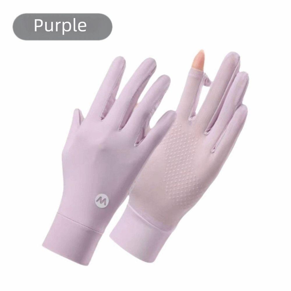 Non-Slip Sun Protection Gloves Quick-Dry Ice Silk Gloves Stretchy UV Protection Gloves Summer