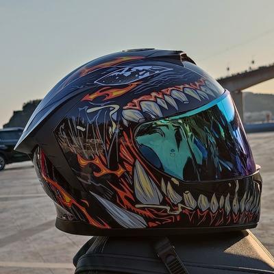 Motorradhelm Casco Motorrad capacete Jahreszeiten Street Touring Motorradhelm ROT Schwarz Erwachsener DOT