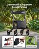 Rollator Walker with Seat for Seniors, Foldable Lightweight Rolling Walker, Carbon Fiber Mobility Walking Aid with 8" Solid PVC Wheels and Adjustable