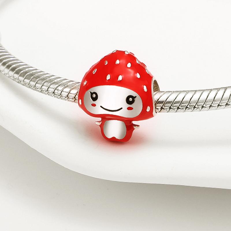 Charms Copper  Strawberry Child Pendant Beads Fit Charms Plata  Original Bracelet Beads Women Jewellery Making