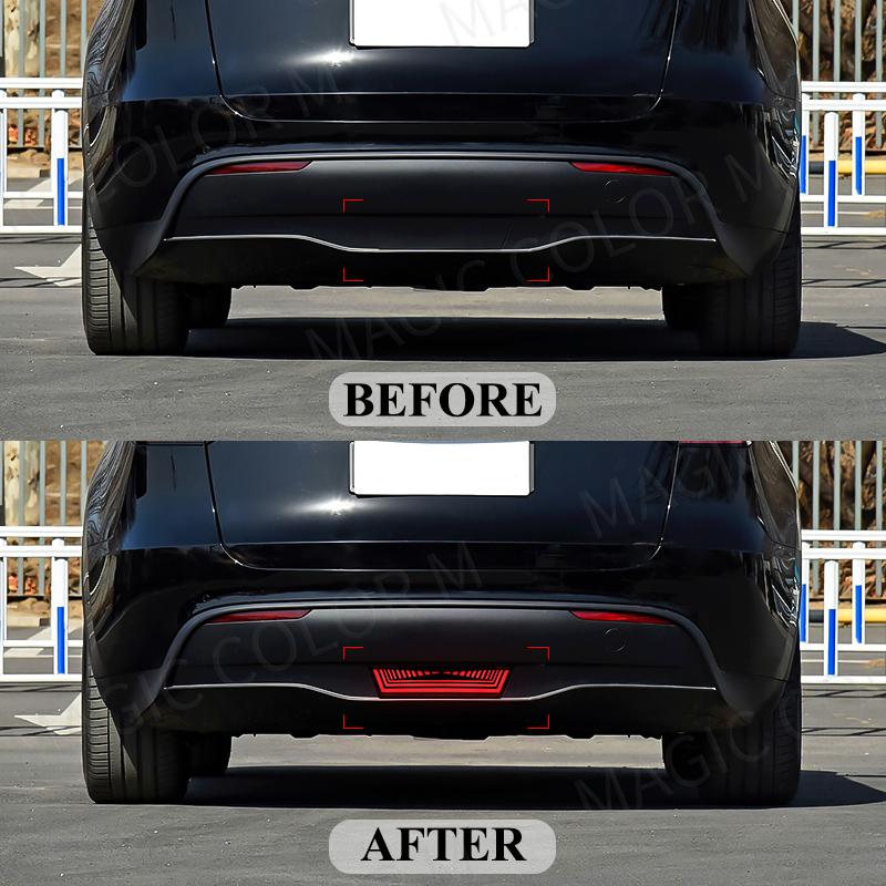 For Tesla Model Y     3-in-1 Functions Rear Running Light Brake Dynamic Yellow Turn Signal Lamp LED Pilot Light