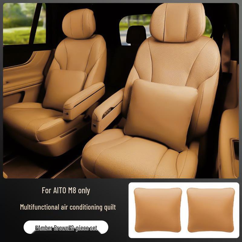 AITO M8 Pillow & Quilt Combo: Dual-Use Car Lumbar Support & Interior Decor Accessory