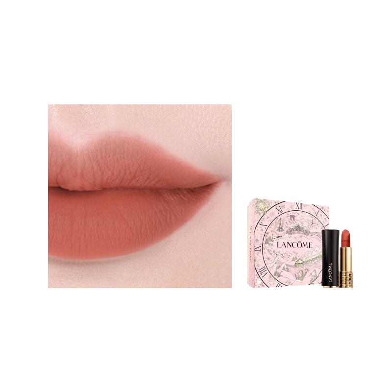 Lancôme lipstick Jing Pure Velvet Matte 2025 Christmas Series Black Gold Tube Small Waist Matte #09 Roasted Chestnut Autumn without gift box