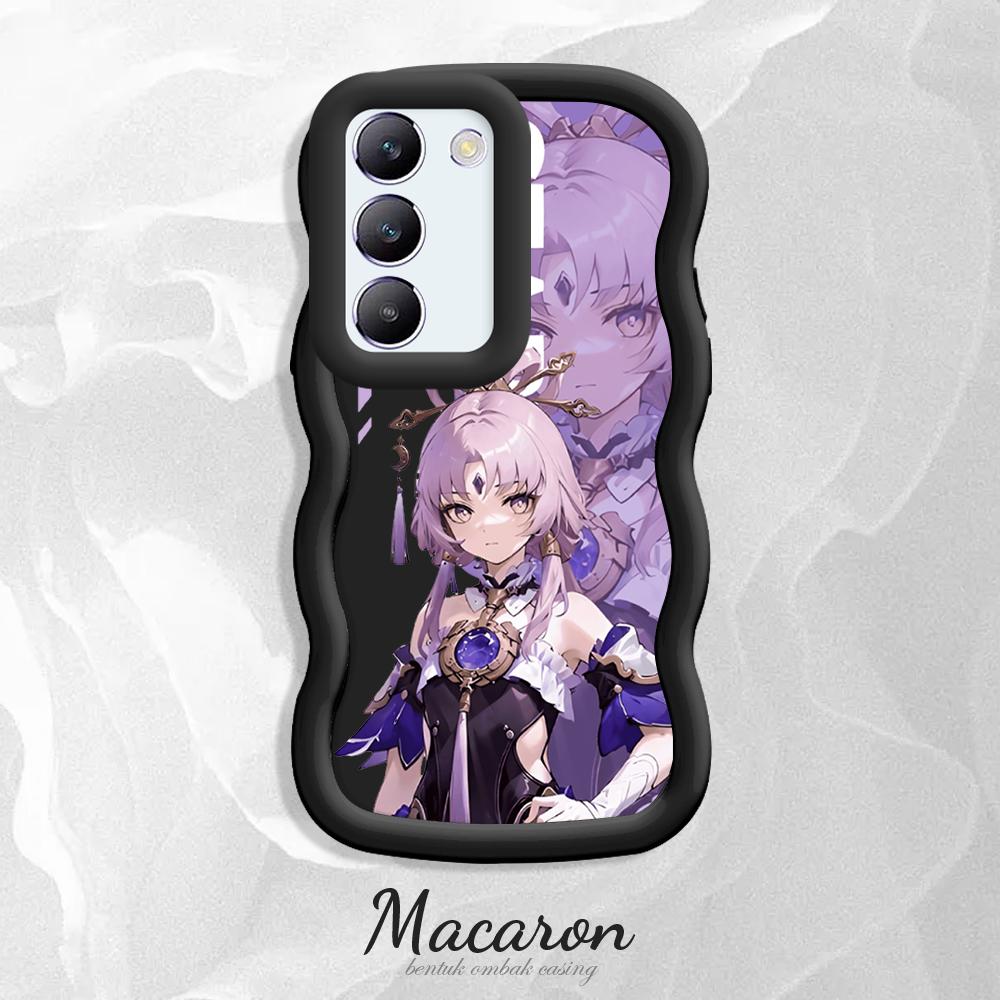 

Окрашенный узор Big Wave Edge Мягкий силиконовый материал Macaron чехол для телефона противоударный защитный резиновый чехол для OnePlus Vivo Motorola Moto Vivo Y35+ 5G чёрный