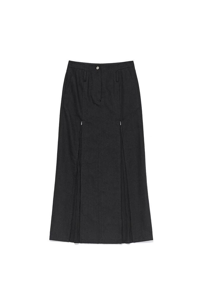 Current Sheer Mix Maxi Skirt [Black]