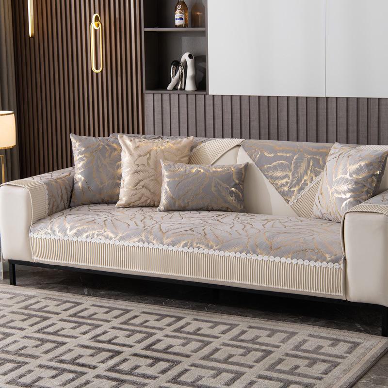2023 Winter Non-Slip Plush Jacquard Sofa Cushion Cover