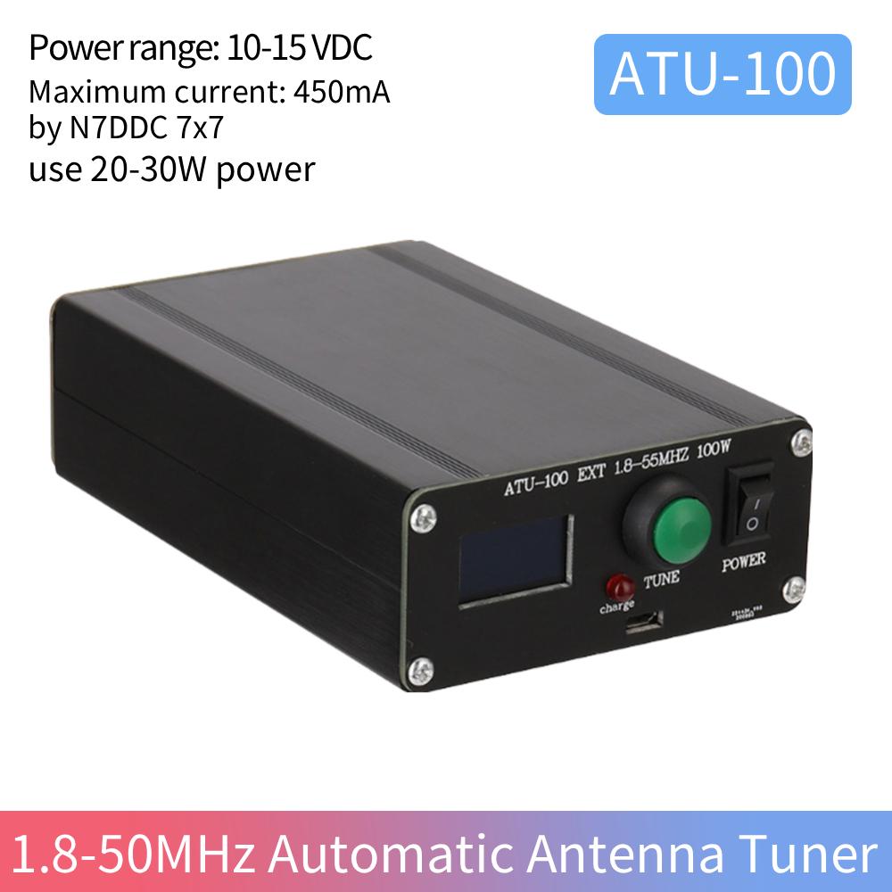 ATU-100 1.8-50MHz Antenna Tuner 0.91inch OLED Display by N7DDC 7x7 Automatic Antenna Tuner 3.2 Firmware Programmed with Case