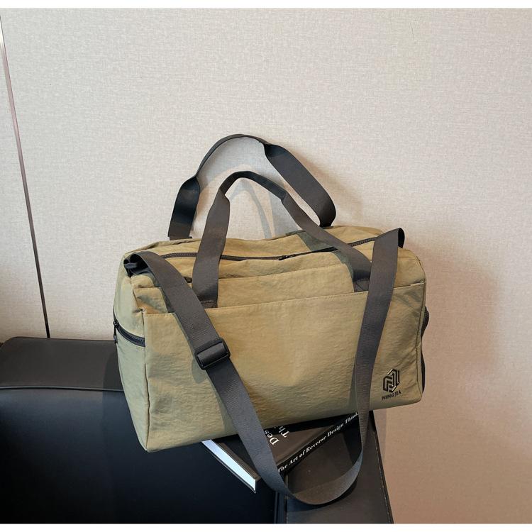 Short-distance Simple Travel Bag Women's Solid Color Large-capacity Sports Fitness Bag Business Travel Storage Luggage