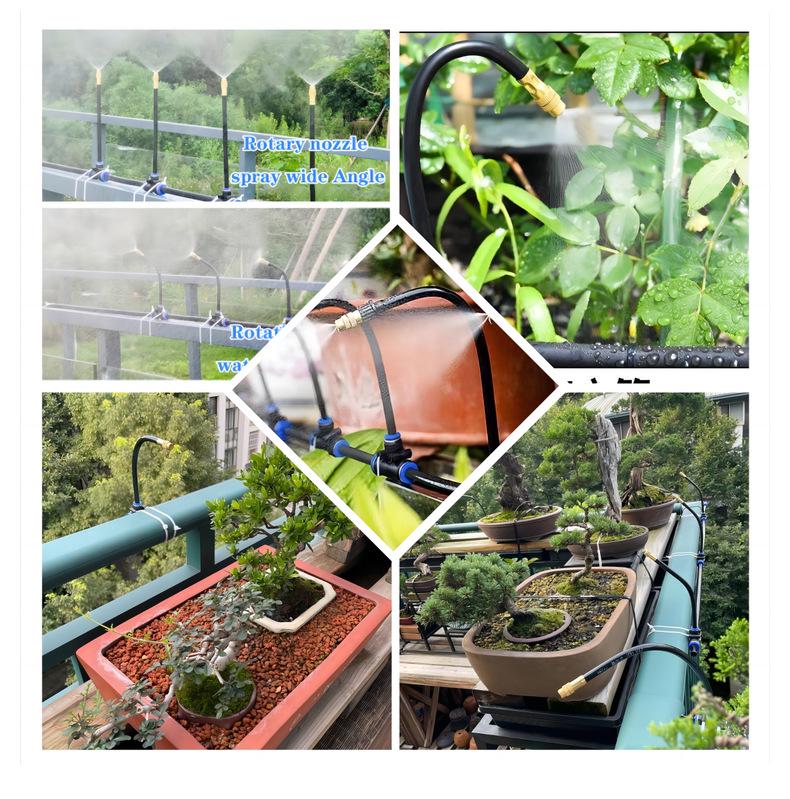 Universal Adjustable Micro-Atomizing Sprinkler Set for Irrigation, Cooling, and Humidification