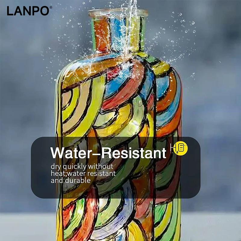 Set de pigmenți acrilici LANPO pentru sticlă/textile, 12/60 ml, 12/24/36 de culori, tuburi, pentru desenul artistului, vopsea pe bază de ulei și apă, materiale de artă