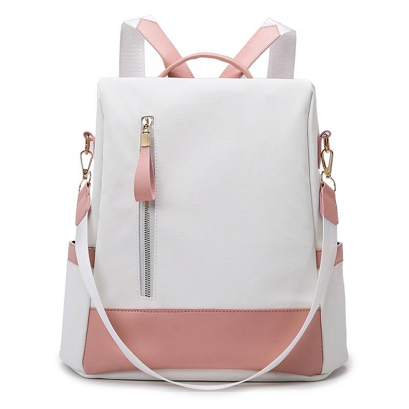 Korean version of trendy backpack women's fashion versatile Oxford cloth bag lightweight student schoolbag anti-theft travel small backpack