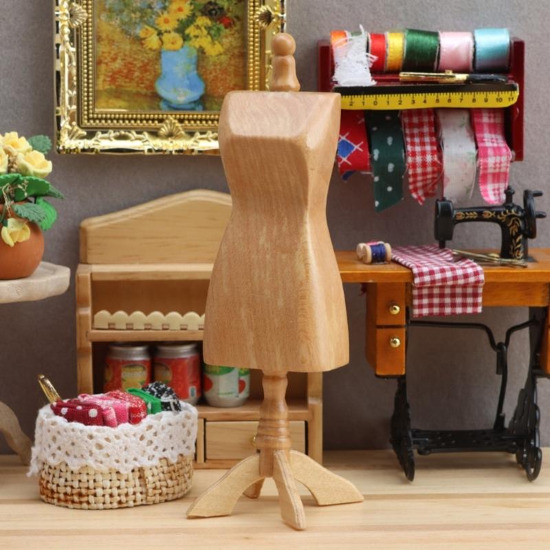 DIY Miniature Wooden Mannequin Sewing Studio Craft For Dollhouses Enthusiasts And Model Builders