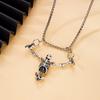 Vintage Metal Skull Pendant Necklace for Women Men Creative Horror Skeleton Punk Gothic Cross Choker Hip Hop Halloween Jewelry