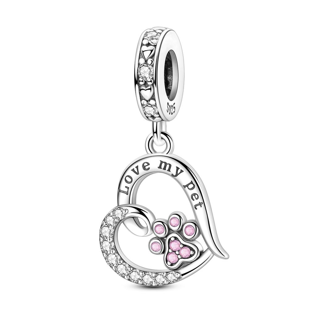 Charms 925 Silver Original Bead Openable Heart Penguin Claw For Girl Pendant Fit Bracelet Diy Woman Fashion Jewelry