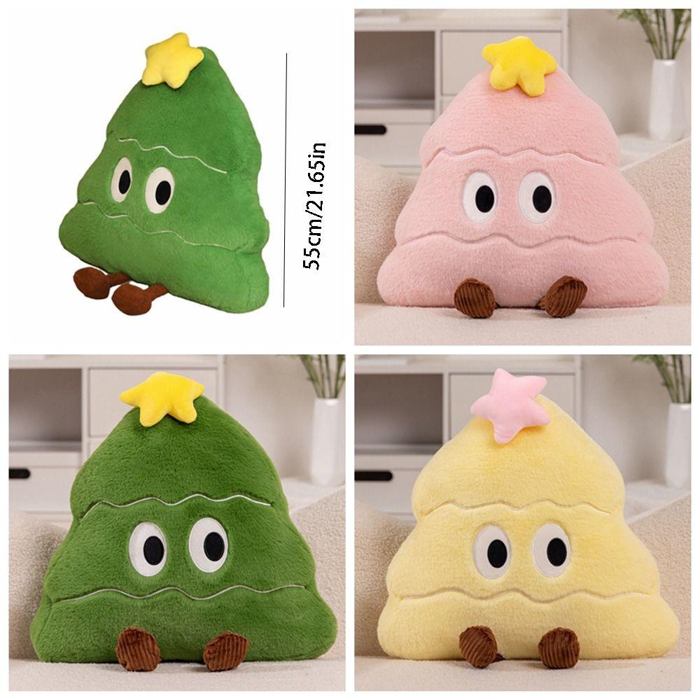 Soft Christmas Tree Plush Pillow Cute Christmas Throw Pillow Home Ornament Plush Pillow  New Year