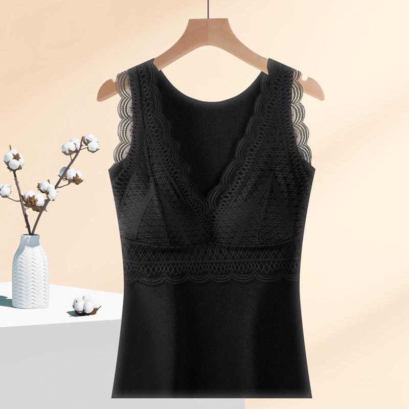 

Women s Plus Size Lace Warm Vest - Autumn/Winter Base Layer 2XL (115-135 jin)