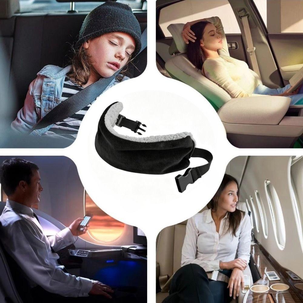 Adjustable Travel Eyemask Multi-functional Neck Pillow Head Support Strap  Airplanes