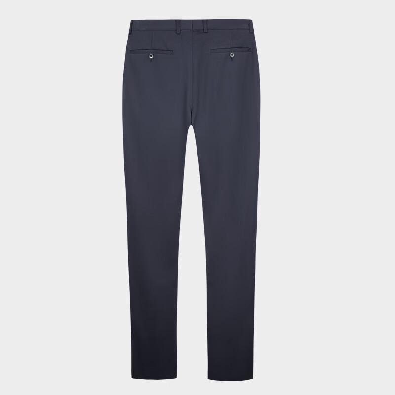 Men's High-Elastic Textured Straight-Leg Business Casual Trousers