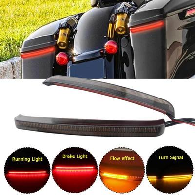 Motorcycle Saddlebag LED Flowing Light Turn Signal Brake Running Lamp For Harley Touring Road King Electra Street Glide 2014-23