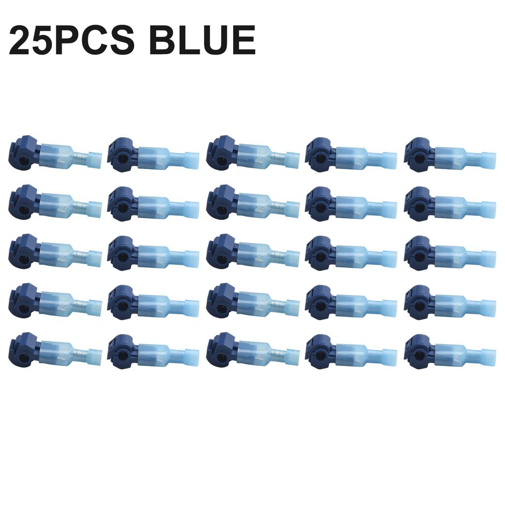 Quick Splice Wire Connector Terminals 25PCS Pack Easy and Safe Wire Splicing Suitable for Flexible Lines Red+Blue Color