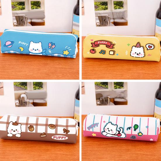 Cute Puppy Pencil Case Large Capacity Pencil Pouch Cartoon Students Stationery