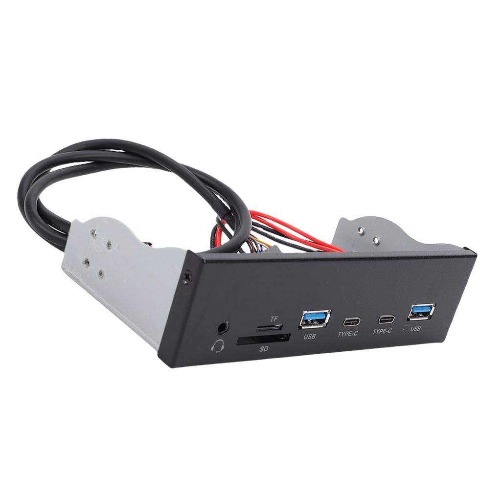 USB3.2 GEN1 Front Panel Hub 5.25 Inch 19 Pin Optical Drive Front Panel with 2 USB 2 Type C Ports Headphone Jack