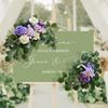 Artificial Wedding Arch Flowers Kit Boho Dusty Rose Blue Eucalyptus Garland Drapes for Wedding Decorations Welcome Sign