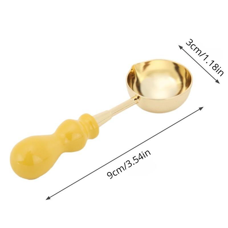 1Pc Wax Stamp Seal Spoon Retro Handle Sealing Wax Melting Spoon for Wax Sealing Decorative Wax Stamp Craft Gift