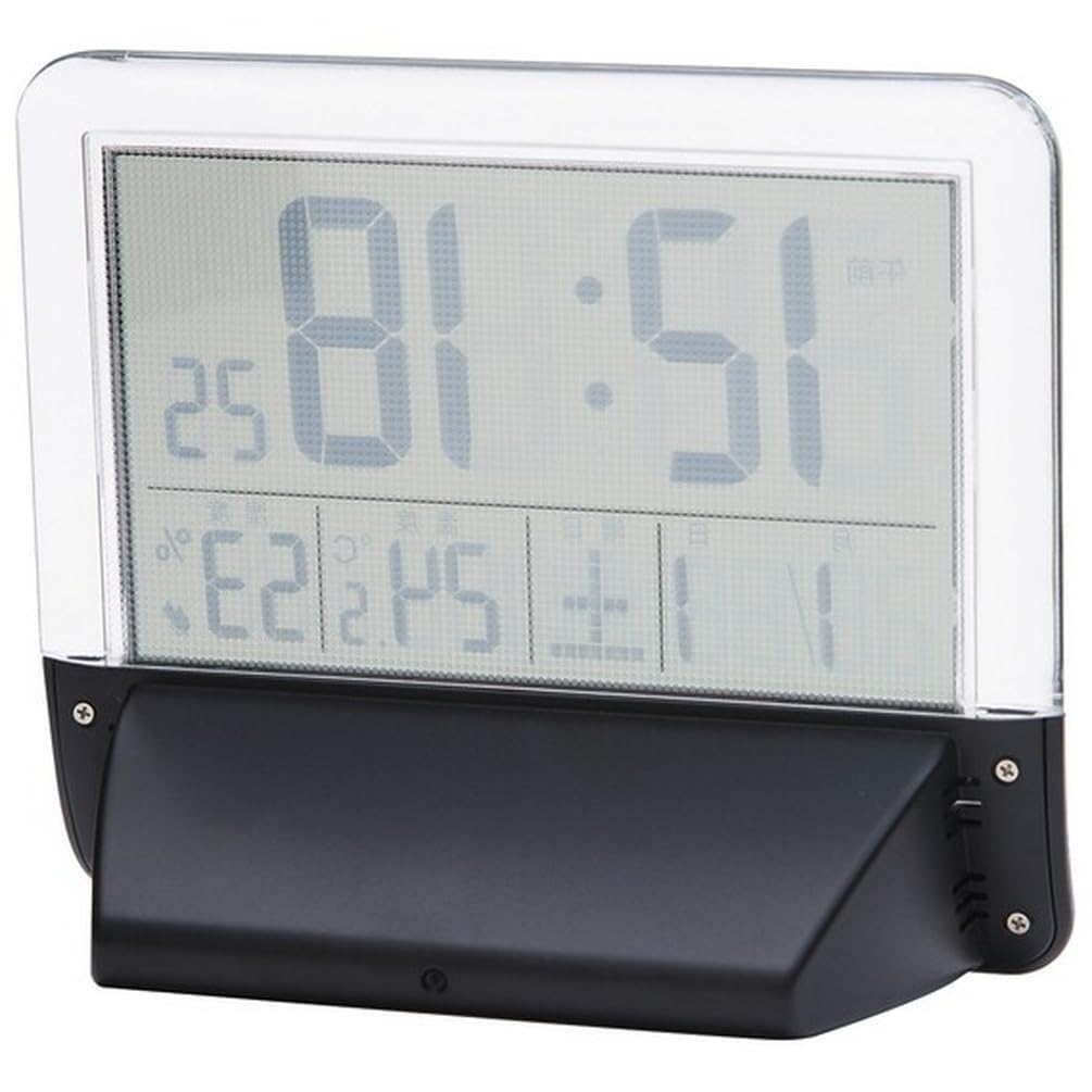 Nitori Radio-Controlled Digital Table Clock 001LT Black NITORI 8172782