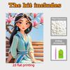 Disney Pearl Painting Ebony Mulan Portrait for Beginners and Adults, DIY Pearl Diamond Art Painting Kit for Home Wall Decor Gifts