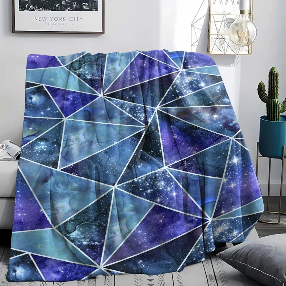 1 Stück Abstrakter Geometrischer Print Flanelldecke, Hohe Qualität, Bequem für Alle Jahreszeiten, Heimdekoration, Wärme und Komfort, Perfekt für Weihnachtsgeschenke