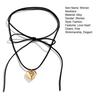 Collier femme exagéré réglable à lacets couleur douce cadeau élégant grand coeur d'amour