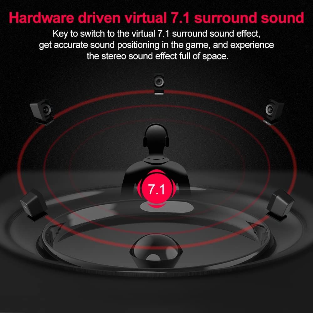 1Mii USB-Soundkarte USB auf Klinke Audioadapter Virtueller Surround-Sound Kompatibel mit Headsets Externe Soundkarte Kein Treiber erforderlich Plug and Play
